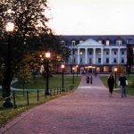 Allegheny College campus at twilight
