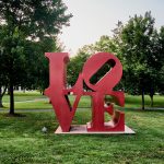 Love statue on campus