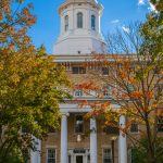 A Lawrence University campus building on a sunny autumn day