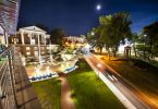 the campus at night