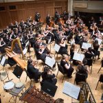A Lawrence University student orchestra rehearses together