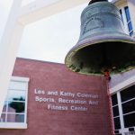 Bell outside of the Les and Kathy Coleman Sports, Recreation and Fitness Center