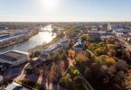 An aerial view of Lawrence University