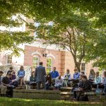 Hillsdale College students have class outside