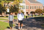 Students walk from class in Merritt Hall.