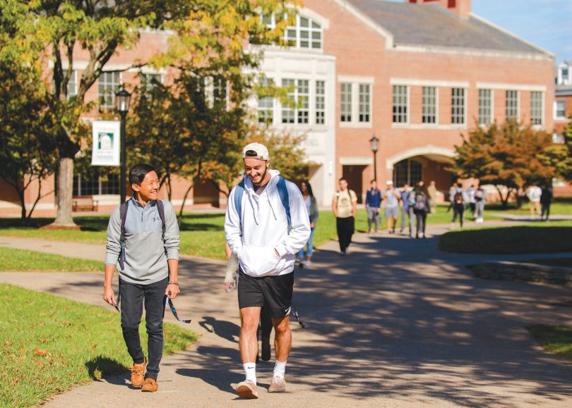 Students walk from class in Merritt Hall.