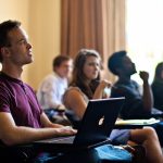 Rhodes College students in class