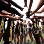 The Southwestern University women's lacrosse team prepares for a game