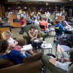 University of Puget Sound students hang out in the student center