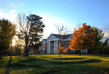 Centre College campus on an autumn morning