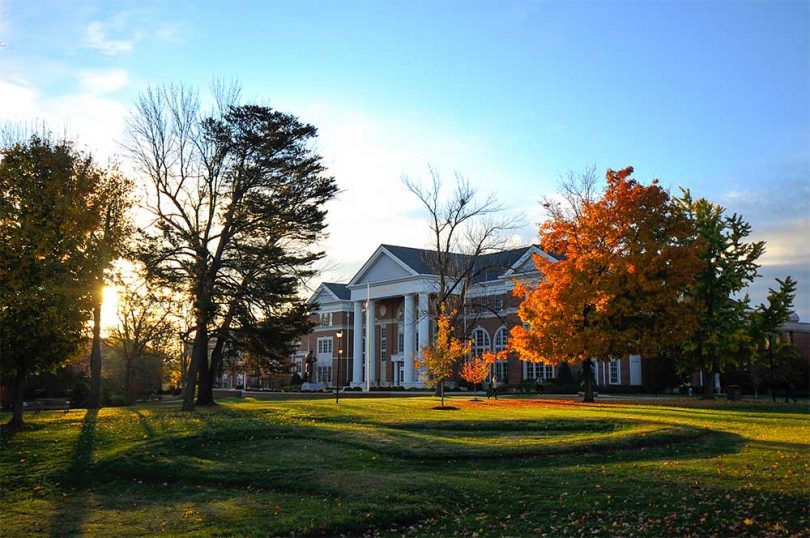 Centre College campus on an autumn morning