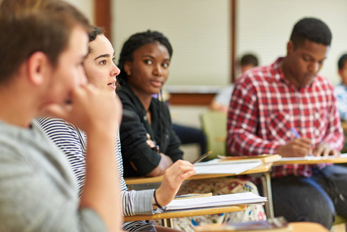 A class discussion between students
