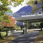 Hampshire College campus on a summer day