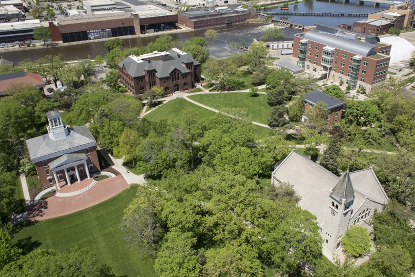 Beloit College campus from above