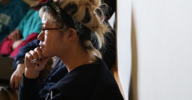 A Hampshire student in class