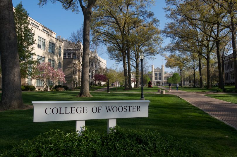 A view through the main academic quad at College of Wooster, America's Premier College for Mentored Undergraduate Research.