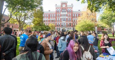 Clark students explore various clubs at the activities fair.