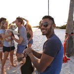 Sakerian Morris '20 and students hanging out on South Beach