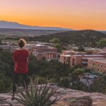 St. John's College, Santa Fe, NM student looking across the Sante Fe campus