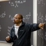 Chemistry professor teaches a class at Kalamazoo College