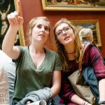 Centre students studying in Strasbourg, France enjoy a weekend trip to Paris with Professor Jeff Fieberg.