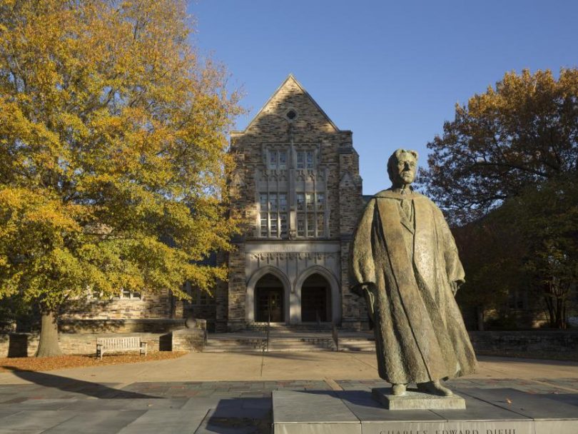 A statue on the Rhodes College campus